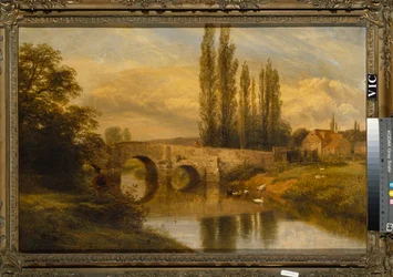 Le vieux moulin et le pont de Fittleworth, sur le Rother, Sussex, 1880
