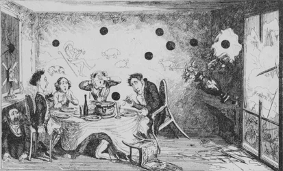 Un dîner anglais interrompu à Paris, vers 1849
