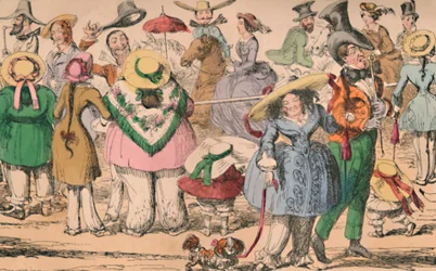 Exposition de Bloomers de Cruikshanks à Hyde Park, 1852, vers 1870