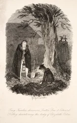 Guy Fawkes découvre le docteur Dee et Edward Kelley déterrant le corps d