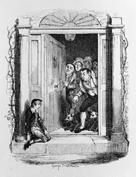 Illustration pour « Oliver Twist » par Charles Dickens (1812-1870), par George Cruikshank (1792-1878).