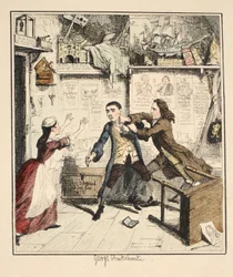 Jack Sheppard montre un caractère vindicatif, illustration de Jack Sheppard : A Romance de William Harrison Ainsworth, publié en 1839