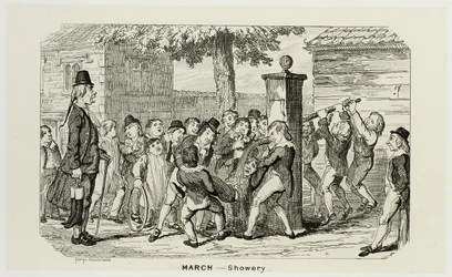 Mars - Douceur des gravures sur acier de George Cruikshank pour les Comic Almanacks : 1835-1853