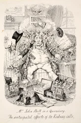 M. John Bull dans un dilemme ou les effets anticipés des appels du chemin de fer, publié en 1845