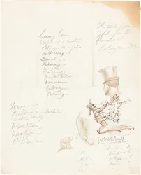 Croquis de tête, bras et figure agenouillée