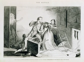 La Bouteille, Planche VI, Querelles effrayantes et violences brutales sont les conséquences naturelles de l