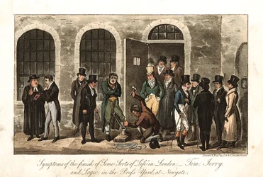Tom, Jerry et Logic dans la cour de presse, prison de Newgate, Londres, 1821
