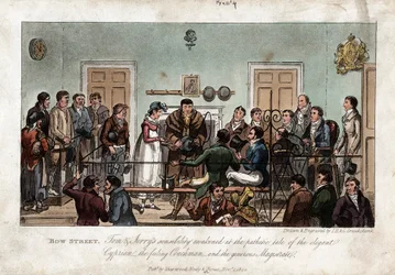 Tom et Jerry en observateurs au tribunal de Bow Street, Londres, 1821