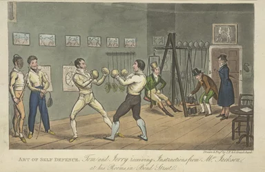 Deux hommes boxant, 