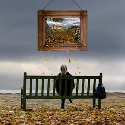 « Contemplation automnale » (tableau encadré)
