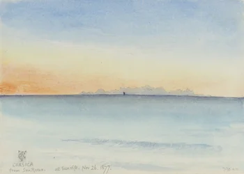 La Corse depuis San Remo au lever du soleil, 7h30, 26 novembre 1877