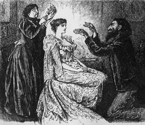 Hypnotisme de Trilby par Svengali, illustration de "Trilby" de George du Maurier