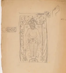 Étude [personnage assis dans une arche]