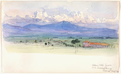 Monts Alban depuis la Via Tuscolana, Rome