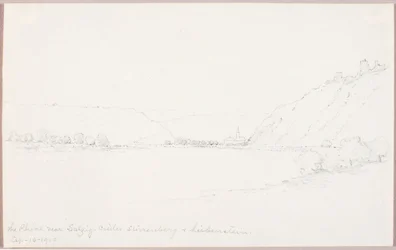 Le Rhin près de Salzig, les châteaux Stirrenberg et Liebenstein