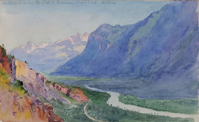 Le Rhône du sentier à Salvari (Suisse)