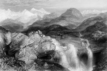 Chutes près de la source de la Jumna, 1838