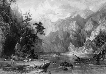 Gungootree, la source sacrée du Gange, 1838