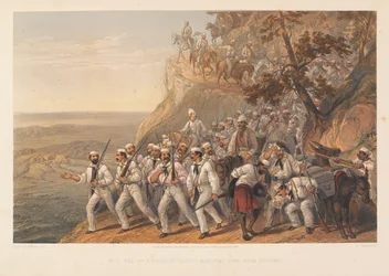 Le 1er Bengal Fusiliers descendant de Dugshai, 1857