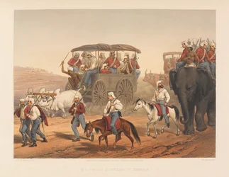 Troupes se hâtant vers Umballa, 1857