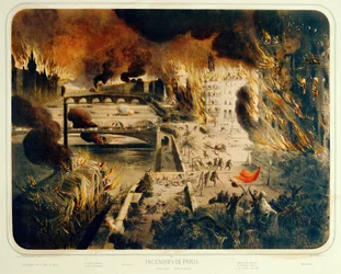La Commune : Paris en feu ... (gravure)