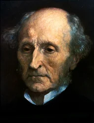 Portrait de John Stuart Mill. Philosophe et économiste britannique 1806 à 1873. Peinture de G.F. Watts. London National Portrait Gallery