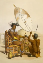 Umpanda, le roi des AmaZulu, planche 11 de «The Kafirs Illustrated», 1849