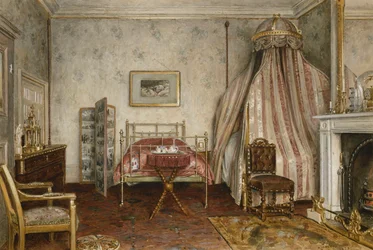 Vue de la chambre où Napoléon III est mort, Camden Place, Chislehurst, Kent, 1873