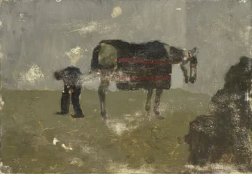 Forgeron avec un gris