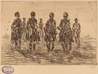 Hussards au galop de face