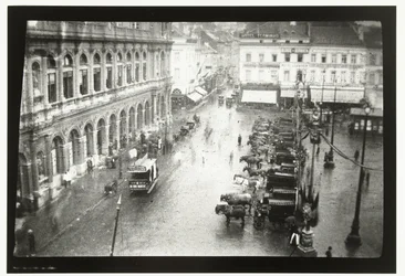 Vue de la gare de Bruxelles-Nord et de la place Rogier à Bruxelles