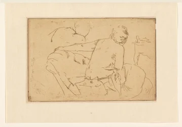 Femme assise à moitié nue