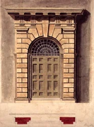 Conception pour un entourage de porte palladien