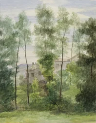 Paysage avec bâtiments