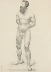 Sans titre - Nu masculin debout avec feuille de figuier, 1844