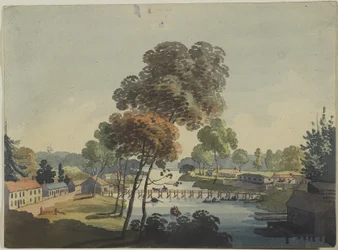 Village de Chippawa près des chutes du Niagara, c.1801
