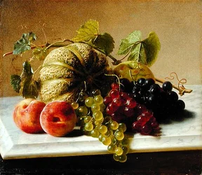 Nature morte avec melons et raisins