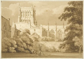 Vue sud de la cathédrale de Bristol
