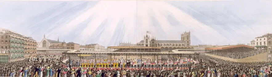 Vue du cortège du couronnement du roi George IV, de Westminster Hall à l