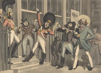 Les Moustaches Rivales, ca. 1824. Créateurs : George Hunt, Theodore Lane