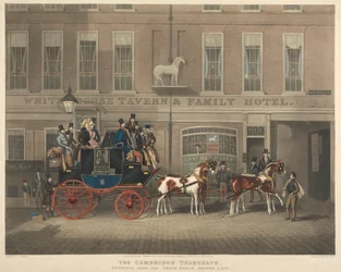 Coaching : Le télégraphe de Cambridge, départ du White Horse