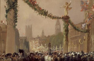 Décorations à Whitehall pour le couronnement du roi George V