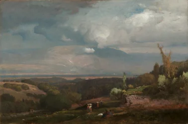 Tempête approchant des collines d