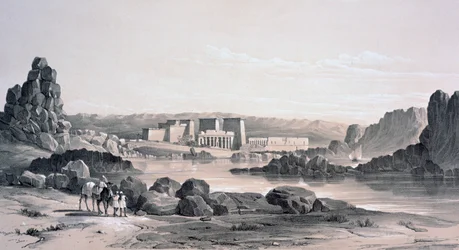 Philae, regardant vers le sud, Égypte, 1843