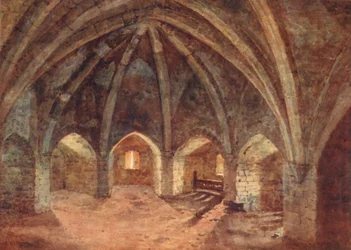 La crypte de la tour du couvre-feu (lithographie en couleur)