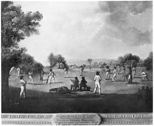Un match de cricket, 18e siècle 1912
