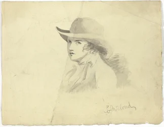 Buste de jeune homme portant un chapeau (recto) ; tête d