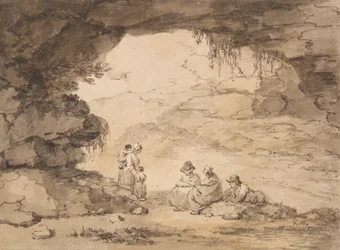 Paysans dans une grotte