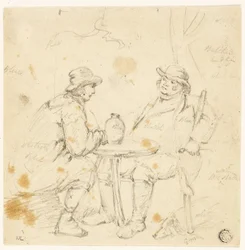 Deux hommes à table