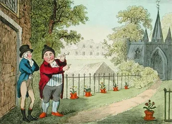 Montrant un jardin, gravé par Isaac Cruikshank, publié en 1796